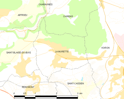 Plan de La Murette et des communes limitrophes.